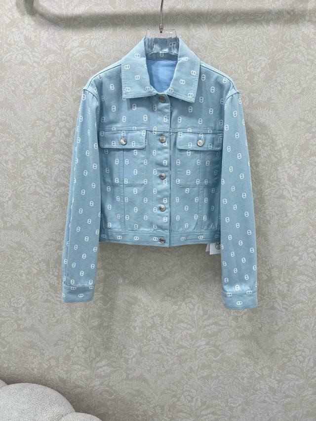Herme*25 new classic pig nose print denim jacket, the new high version is shippe