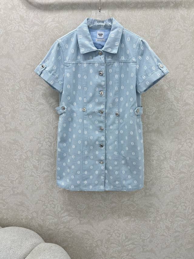 Herme*25 new classic pig nose print denim dress, the new high version is shipped