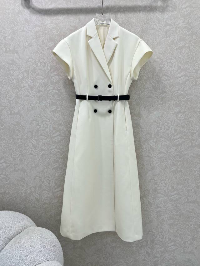 Dio*25 New silk and wool dress, high version, lined with silk lapel and wide sle