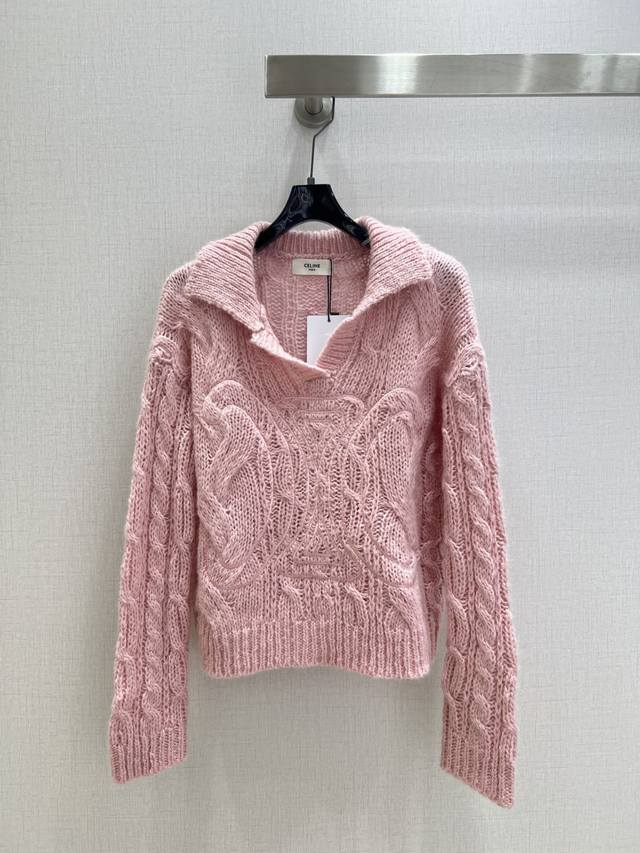 Highly recommend Celine's new 2025 pink knitted sweater. Made of soft and comfo