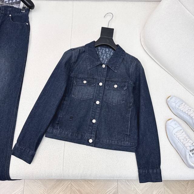 Jacket and Pants Cd 25Ss Latest early fall premium minimalist denim suit. Lapel