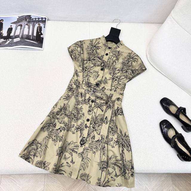 Cd 25Ss Early Autumn's latest jungle resort series printed drop shoulder dress w