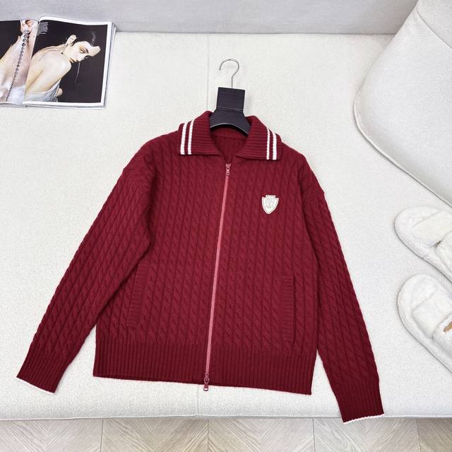 Wimbledon Outfits Bc 25Ss Latest autumn and winter logo-embellished cashmere zip