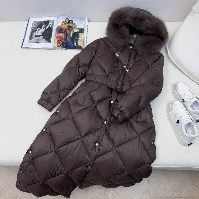 Original quality Max 25Ss latest autumn and winter simple hooded raccoon fur co