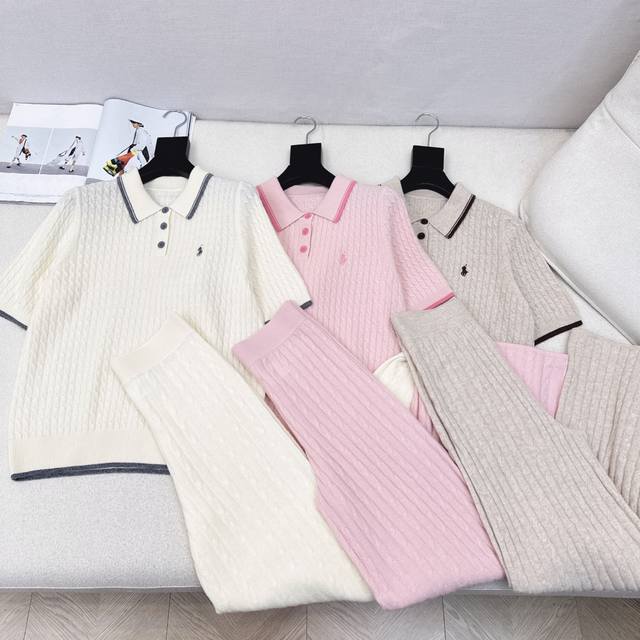 Exclusive Rl 25Ss latest early fall knitted suit featuring contrasting colors,