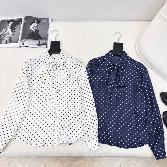 Exclusive first release Slp30Ss The latest early autumn retro polka dot ribbon