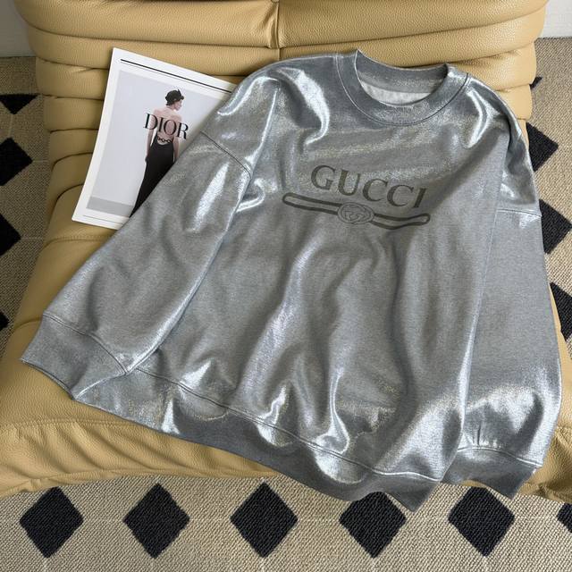 Autumn/Winter new style 25Ss ~ G's classic logo print, embossed crewneck sweats