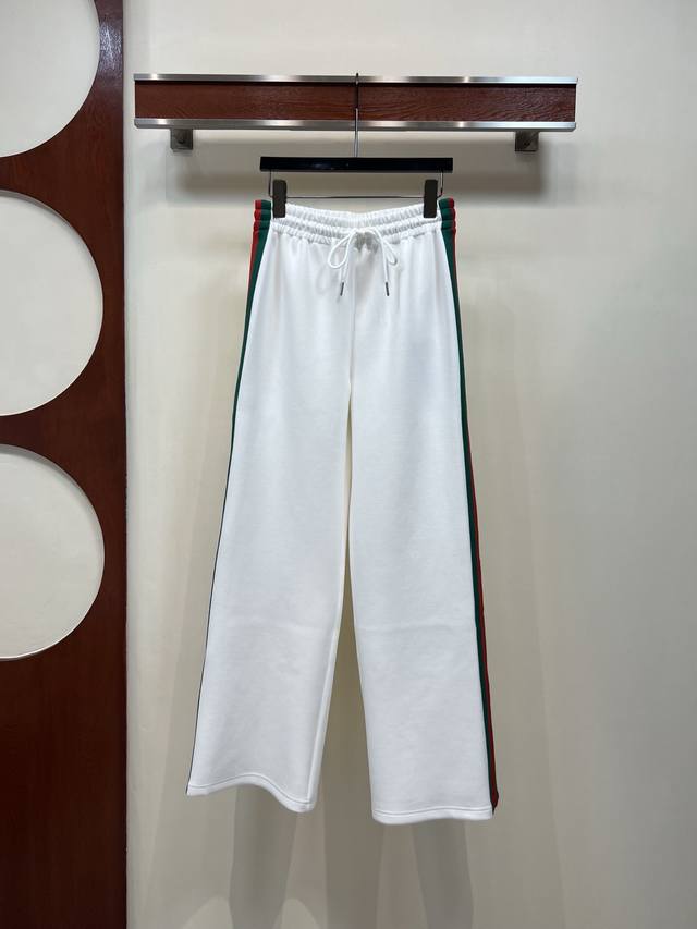 Gjia 25 early autumn new high waist wide leg sweatpants pants with red and green