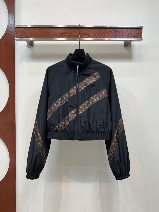 Ljia 25 early autumn new monogram patchwork jacket short jacket, stand collar ra