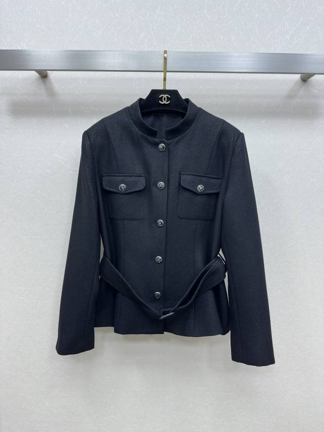 25Ss Chane* New Chanel single-breasted stand-up collar jacket, custom-made with
