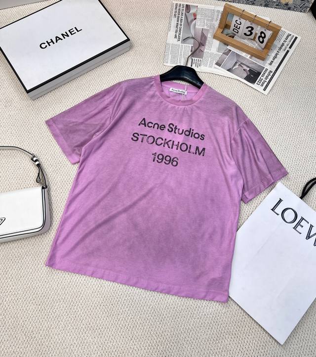 Summer new Acne classic 1996 Stockholm distressed short-sleeved T-shirt, washed