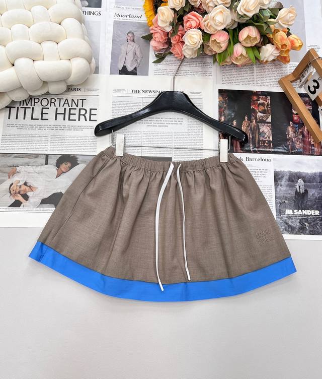 Miumiu2025 new detachable collar jacket and skirt set, customized Yb imported fi