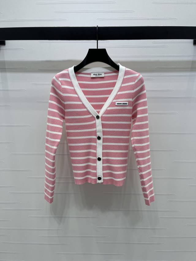 New, original, high-quality, Miumi* 2025 Early Fall collection! V-neck striped