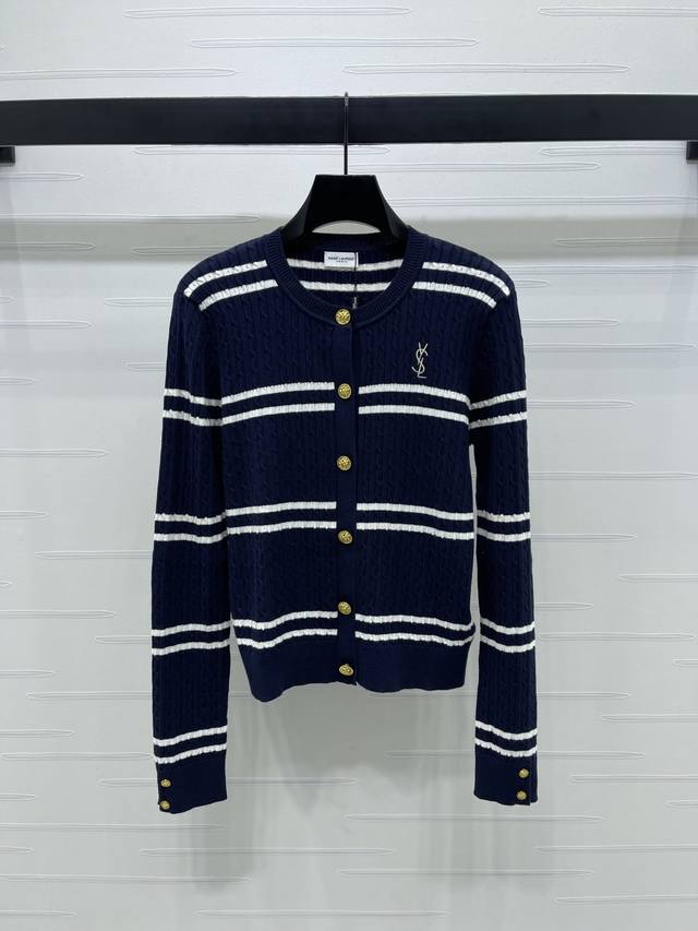 New, original, high-quality Ysl* 2025 Early Fall Collection! Crew-neck striped