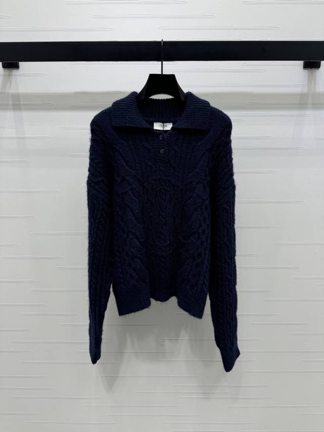 New, original, high-quality Celin* 2025 Early Fall collection! Lapel cable-knit