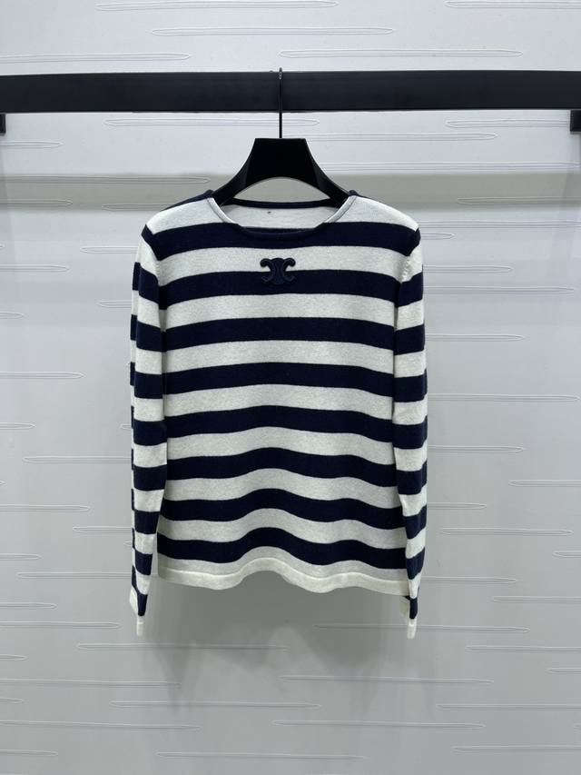 New, original, high-quality Celin* 2025 Early Fall collection! Striped long-sle