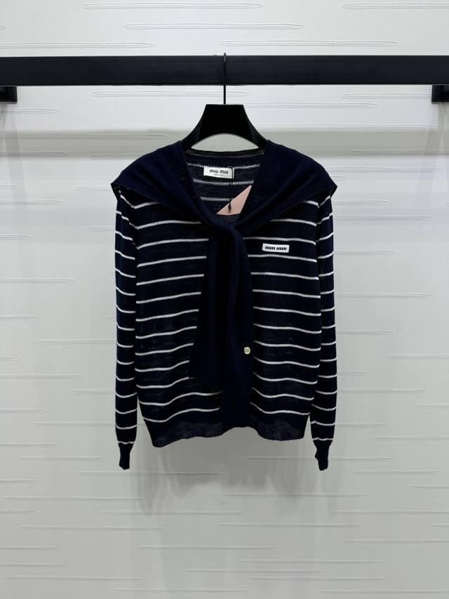 New, original, high-quality, Miumi* 2025 Early Fall collection! Striped knitted