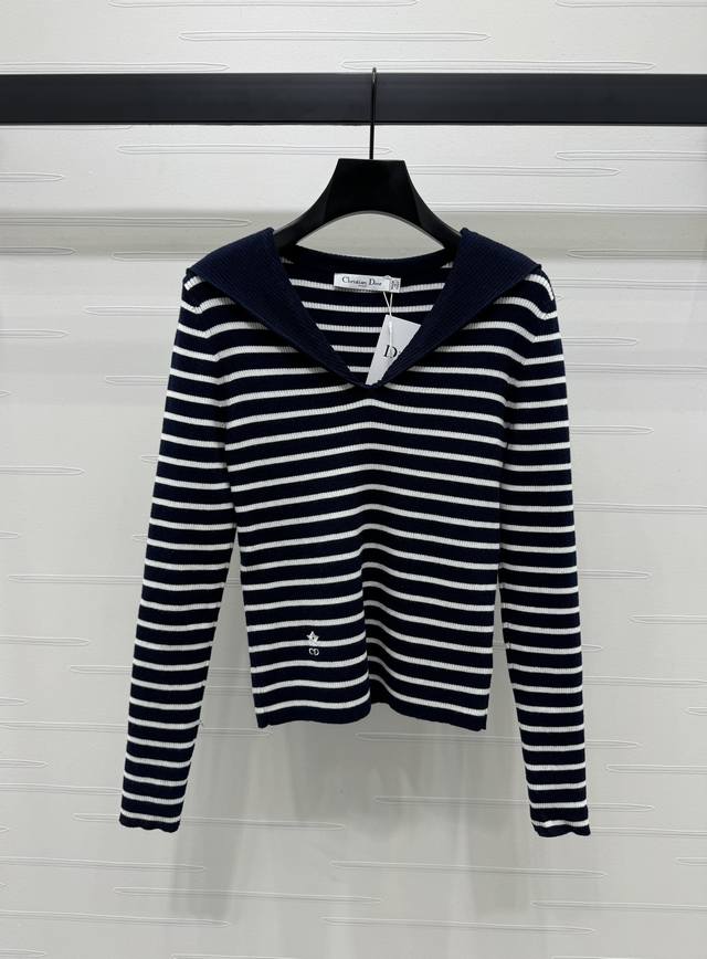 New, original, high-quality Dio* 2025 Fall/Winter collection! Shawl striped top