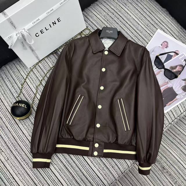 Highly recommend the 24th autumn and winter series Cel* new lambskin baseball ja