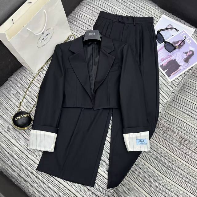 Highly recommend the 25th year early autumn series Pra* new lapel short suit jac