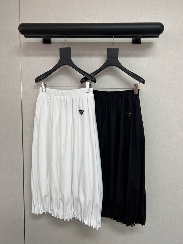 High quality Prad*2025 early autumn new style skirt with elastic waist design an