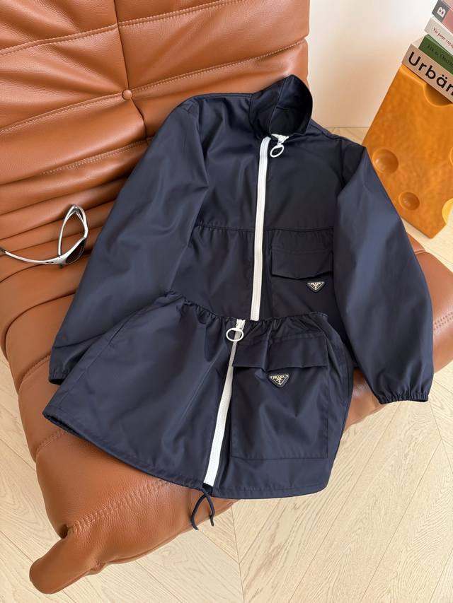 Celebrity style 25Fw classic triangle logo nylon suit light khaki autumn and win