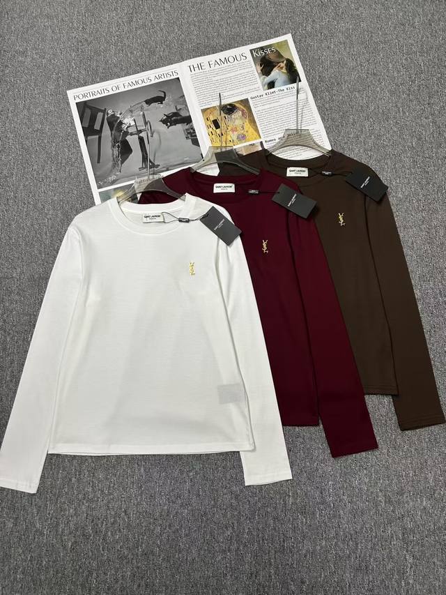 Ysl Yangshulin early autumn new simple classic fashionable all-match round neck