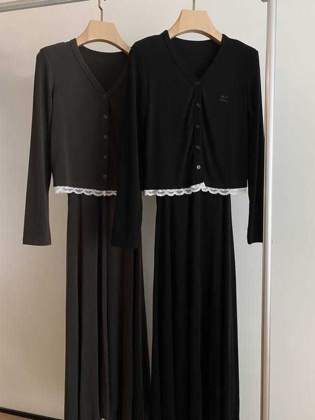 25Pf Autumn and Winter Cardigan Suspender Dress Set. Custom Logo on the chest. P