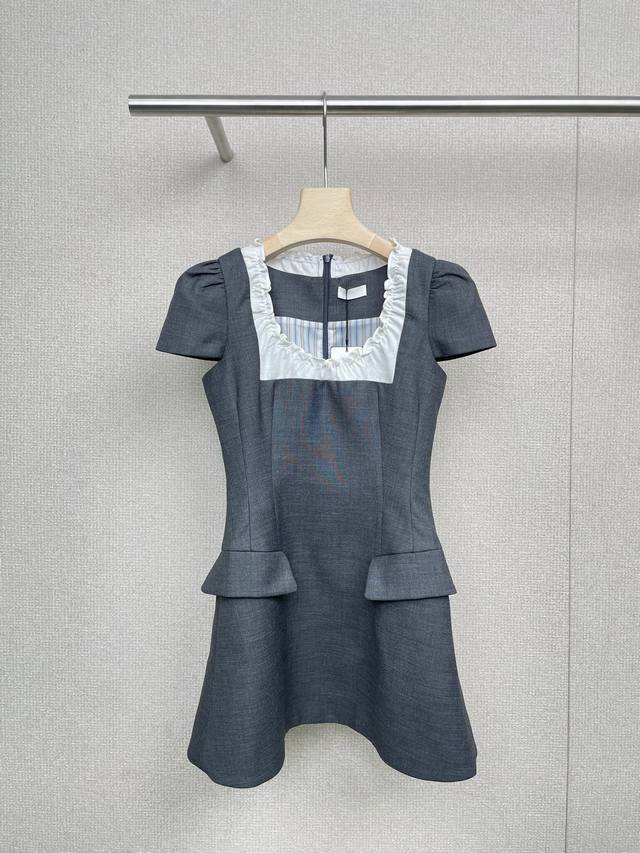Shushutong 2025 Early Fall new sweet ruffled short-sleeved dress. The lace colla