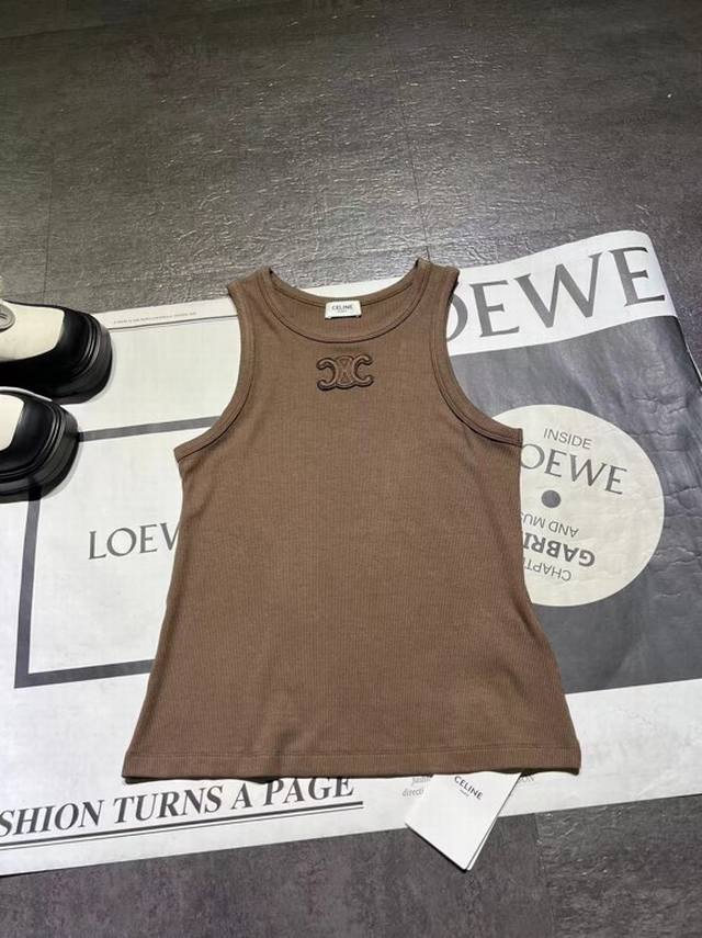 Celin* Women's Fashionable and Versatile Arc de Triomphe Logo Cotton Blended Sol