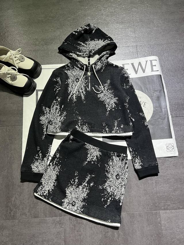 Chane* Chanel women's sweatshirt, 25B new P104210 jacquard short hoodie skirt ma