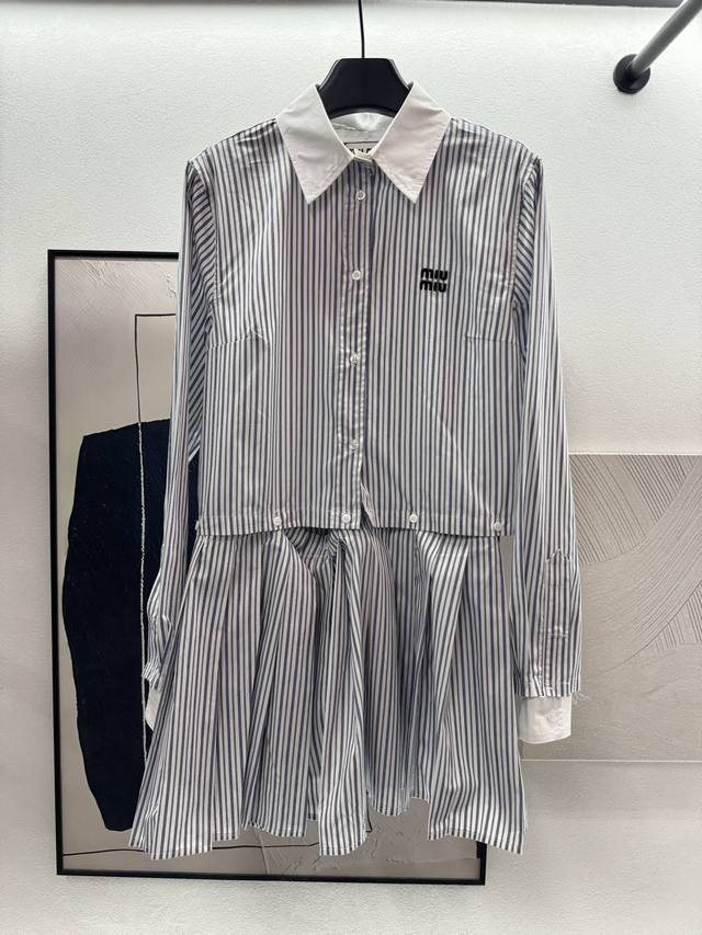 2025 Spring And Summer DDD! Miumi*, detachable shirt dress! nautical series, lik