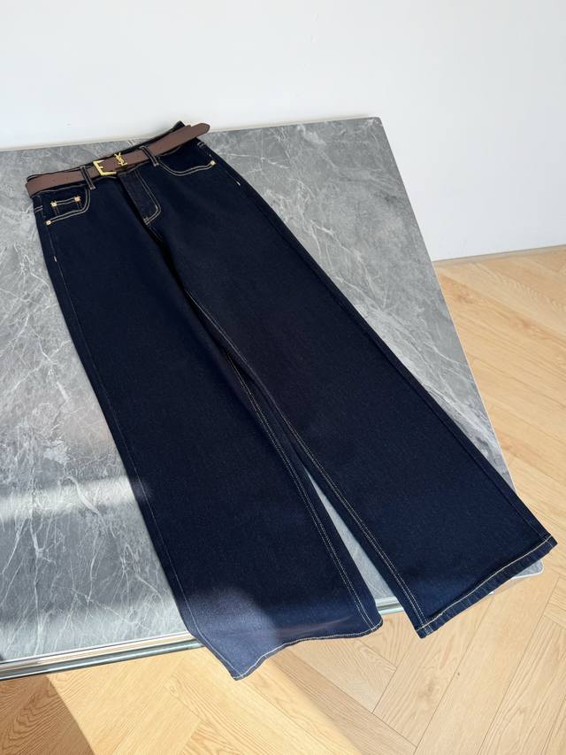 25 A new classic, timeless, YSL-inspired jeans with a built-in belt. These jeans