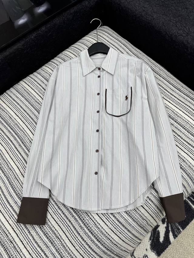 Hot item in stock Original quality niche | 2025 early autumn striped lapel embro