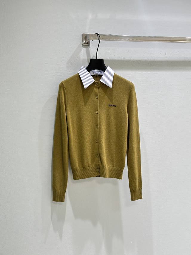 25Ss Early Fall New Arrivals! Miu's signature logo and polo collar stripes creat
