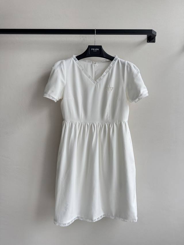 Prad* 25Ss's new spring/summer sweet lace babydoll dress with a classic lace col