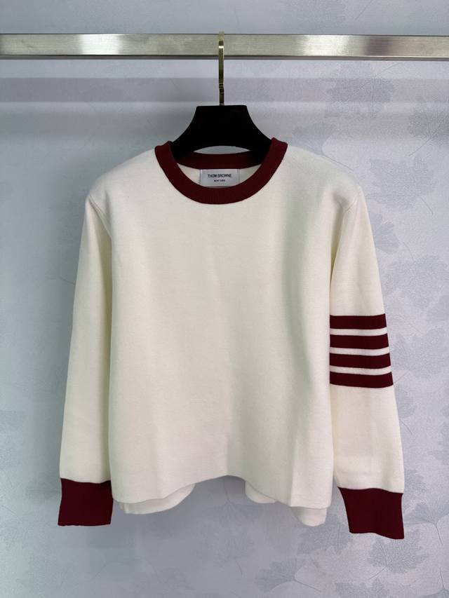Th*2025 Early Fall new contrasting round-neck knitted long-sleeved top! Custom-m