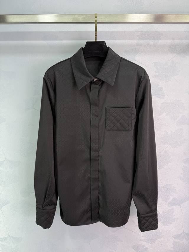 Chane*2025 new jacquard patterned quilted pocket shirt, custom-made from importe