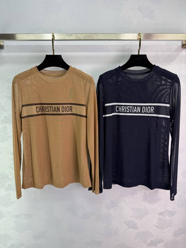 Dio*2025 new slim-fit round-neck base shirt, custom-made with imported YB mesh m