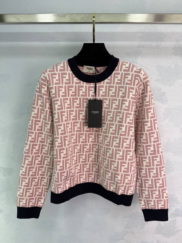 Fend* 2025 Early Fall new jacquard pullover sweater with lettering! Custom-woven