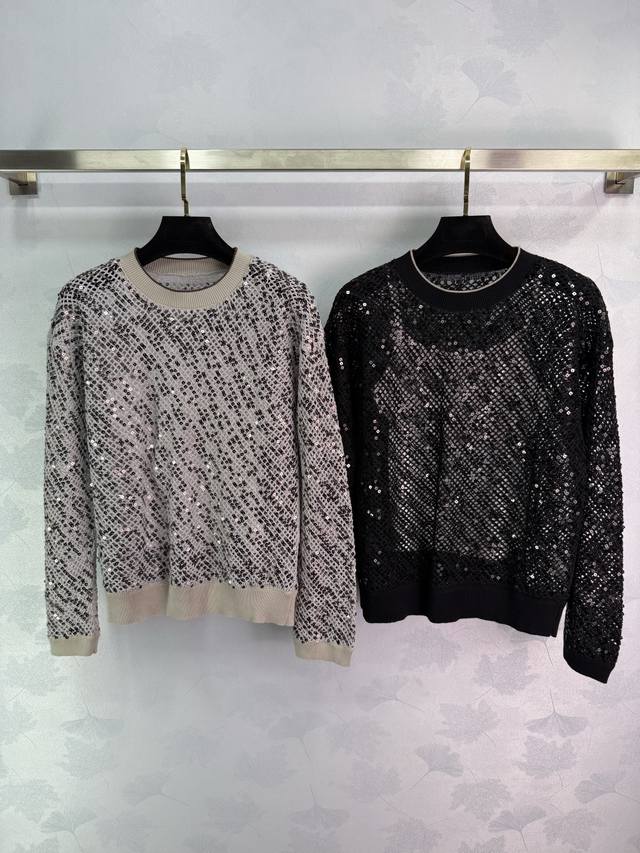 Bc*25 Early Autumn new sequined sweater two-piece set. Heavy sequin design. Roun