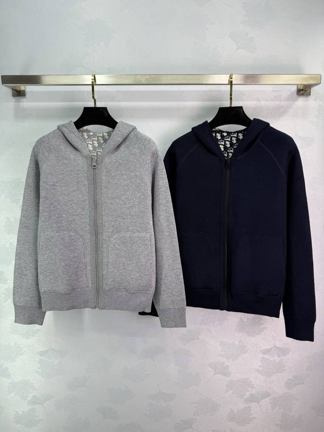 Dio* 2025 Early Fall Collection! Double-sided jacquard knit hooded jacket! Custo