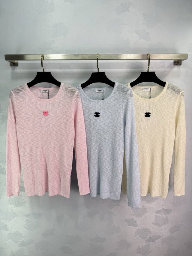 Ch* 2025 Early Fall new round-neck knitted long-sleeved top! Custom Tencel wool