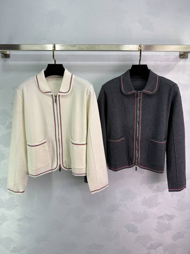Tb*College style zipper jacket, lapel contrast ribbon, full of college feeling,