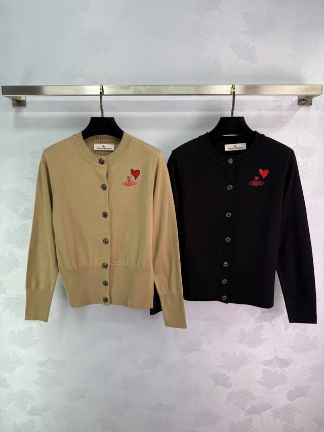 Vivienne Westwood* A classic Vivienne Westwood cardigan with Saturn heart embroi
