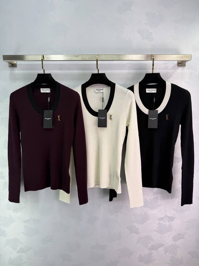 25 Autumn and Winter Ys* women's new skin-friendly 100% wool, U-neck slim versio