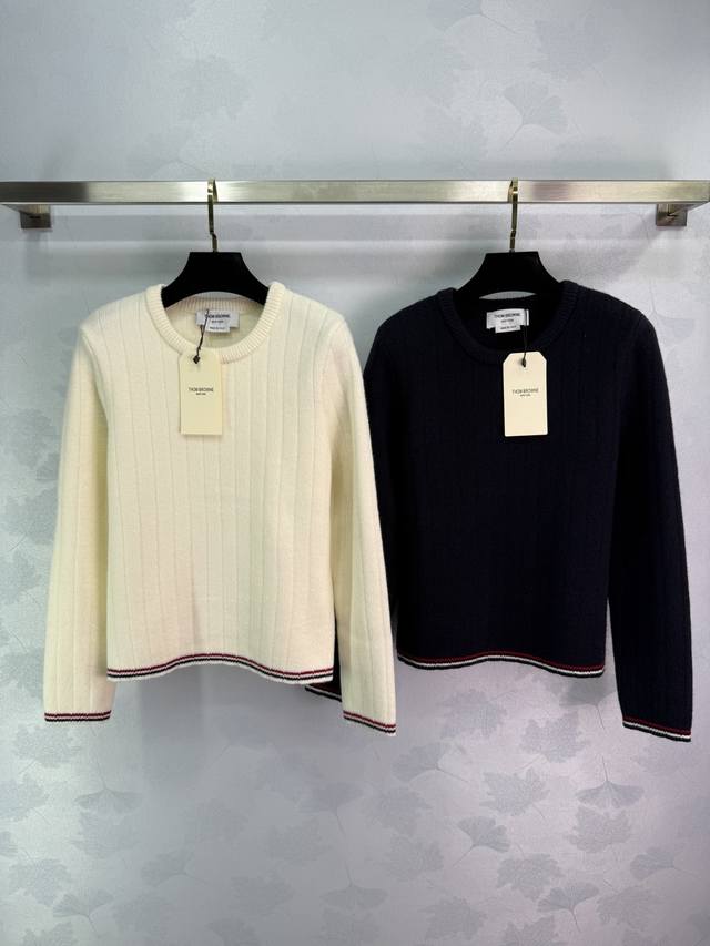 Thom Brown*'s latest Early Fall 2025 collection! Striped contrasting pullover sw