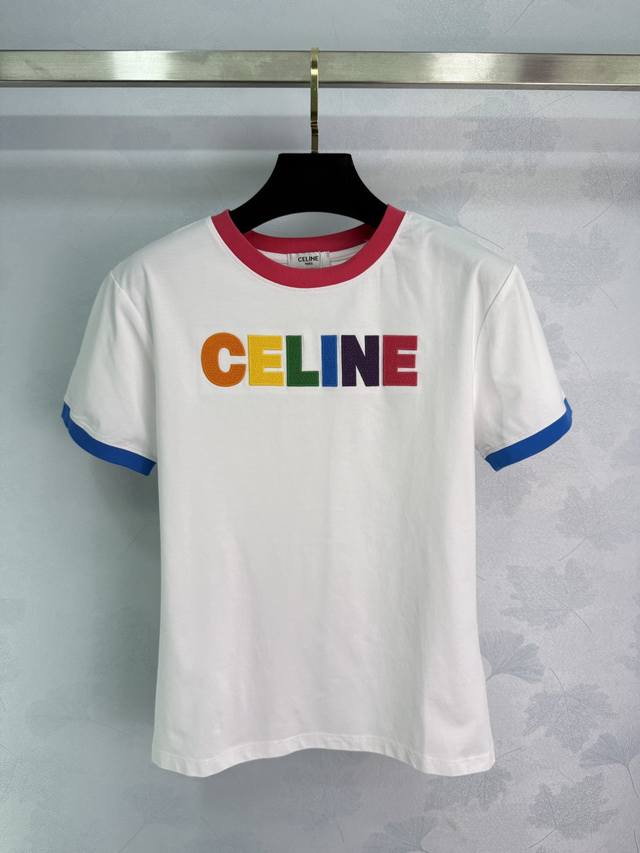 Ce*2025 Spring/Summer new short-sleeved T-shirt with a white background and colo