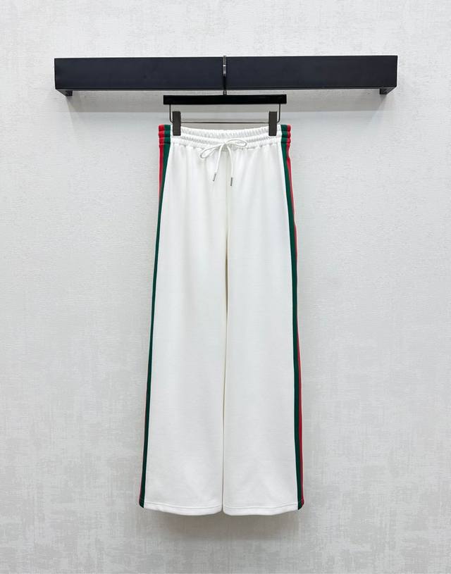 Gucc*2025 New Arrival High-waisted Striped Straight-leg Pants Custom Made YB Imp