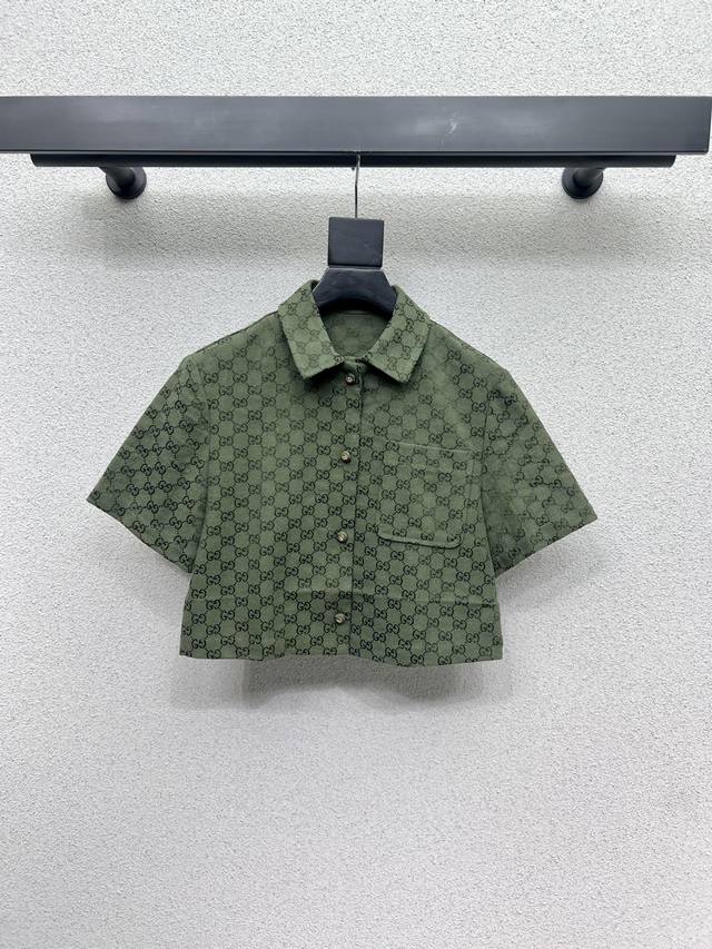 G series of green jacquard short-sleeved tops from the high-end handmade worksho